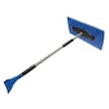Angled view of the Snow Joe 19-inch 2-In-1 Telescoping Snow Broom and Ice Scraper.