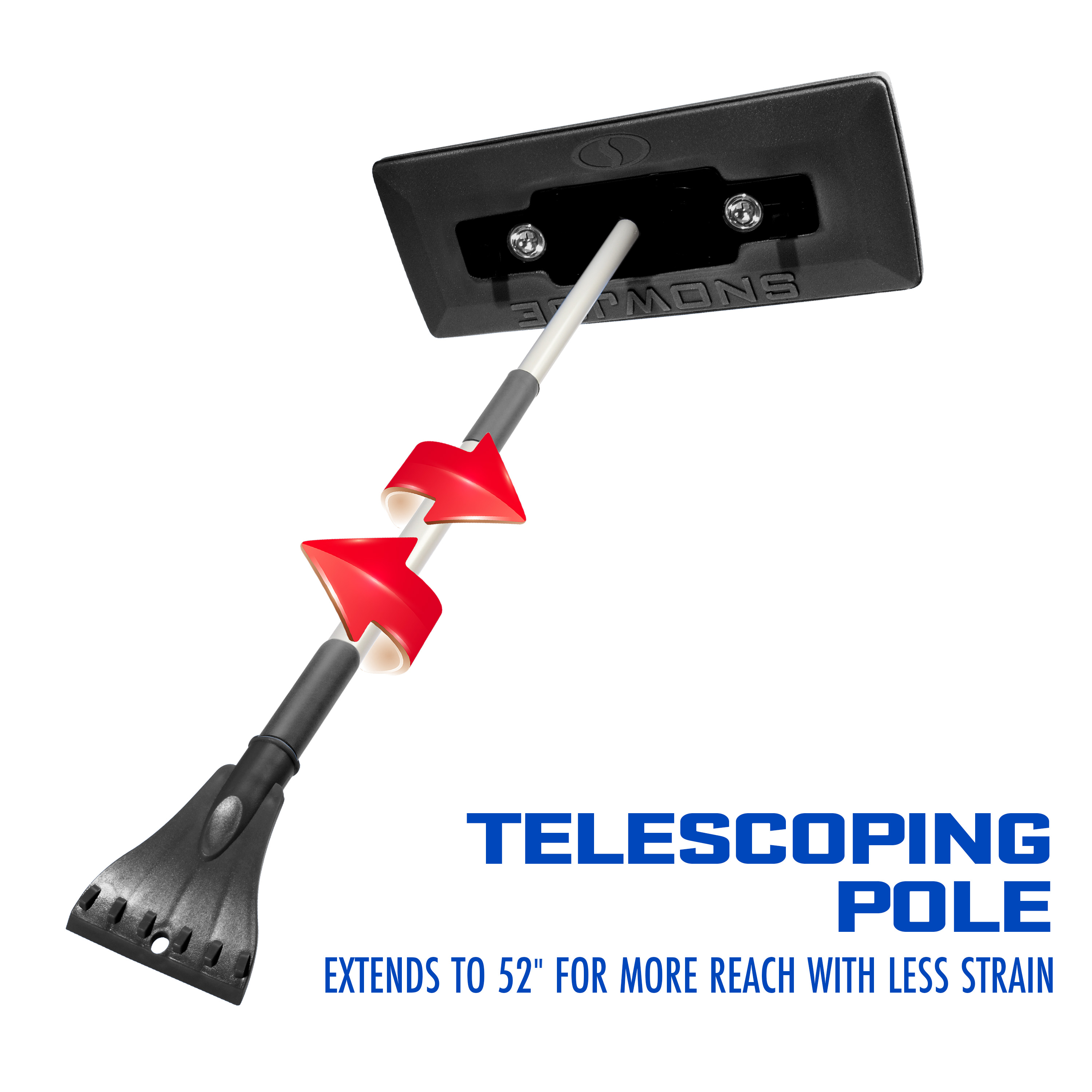 Snow Joe SJBLZD-LED-BLK 4-In-1 Telescoping Snow Broom