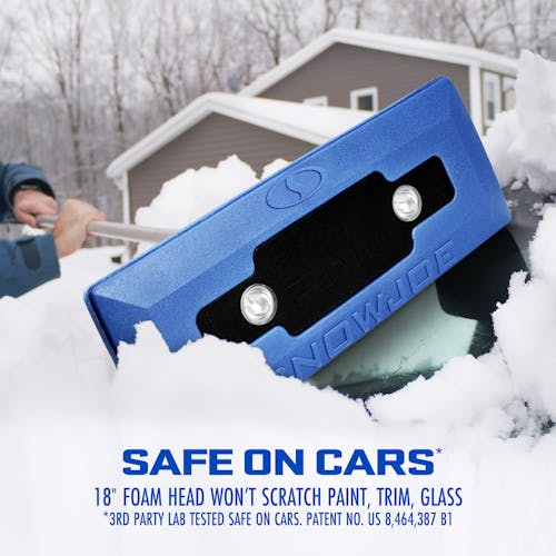 SJBLZD-LED snow joe snowbroom  is safe on cars and will not scratch paint or glass