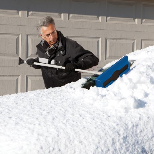 2-in-1 Winter Car Ice Scraper Snow Brush Retractable Window Shovel Removal Brush Lightweight Tough Durable Snow Brush and Ice Scraper 