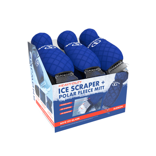 boxed image of SJGEG02 snow joe ice scraper with glove