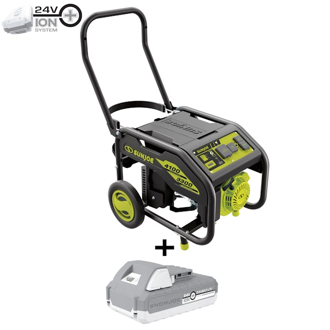 Sun Joe Portable Propane Generator with a 2.0-Ah lithium-ion battery.