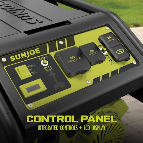Control panel of sun joe SJG4100LP-TV1 portable propane generator