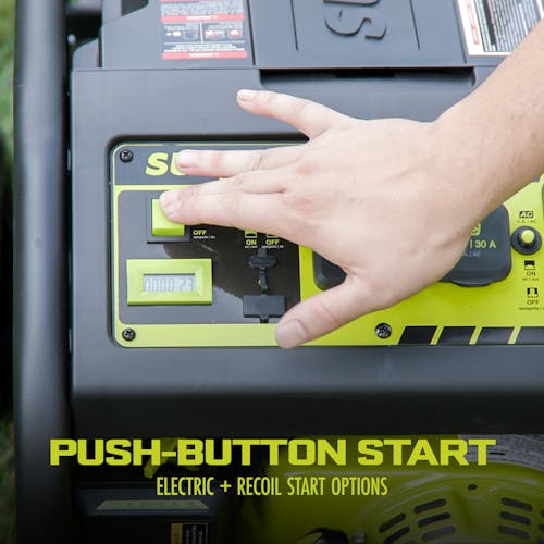 Push Button start feature of SJG4100LP-TV1 portable propane generator