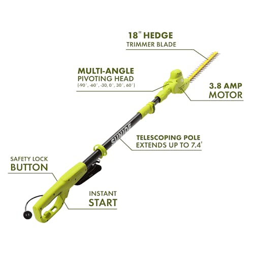 Sun Joe 24-Volt IONMAX Cordless 17 Pole Hedge Trimmer Kit