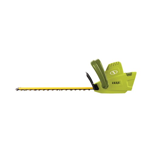 Side view of the Sun Joe 4.5-amp 19-inch Multi-Angle Telescoping Convertible Electric Pole Hedge Trimmer without the pole.