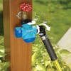 Diagram showing the adjustable joints on the Aqua Joe Multi-Function Outdoor Faucet and Garden Hose Tap Connector