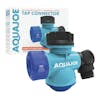 Aqua Joe Multi-Function Outdoor Faucet and Garden Hose Tap Connector with packaging.