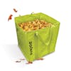 Sun Joe 48-gallon Heavy-Duty All-Purpose Garden Leaf and Debris Bag filled with leaves.