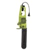 Chainsaw hanging from the Snow Joe and Sun Joe Universal Wall Bracket.