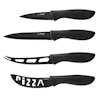 3.5-inch paring knife, 4.5-inch pizza knife, 5-inch tomato knife, and 5-inch utility knife.