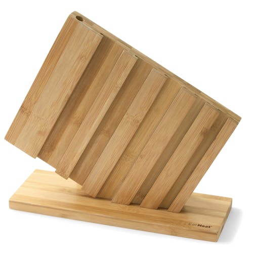 Bamboo Knife block for the EatNeat 8-piece Knife set.