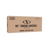 Packaging for the Snow Joe 18-Inch Ergonomic Heavy-Duty Snow Shovel and Pusher.