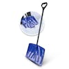 Snow Joe 18 Inch Poly blade snow shovel with image of product in use