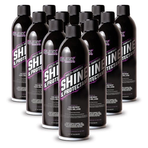Slick Products 12-pack of Shine & Protectant Spray Coating.