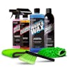 Slick Products 32 ounce Wash and Wax Foam Shampoo Cleaning Solution with shine and protectant spray, cleaner and degreaser, instant detailer, microfiber towel, scrub brush, and washing mitt.