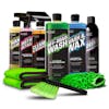 Slick Products Off-Road Foaming Cleaning Solution, wash and wax foam shampoo, shine and protectant spray, cleaner and degreaser, instant detailer, and hand cleaner.