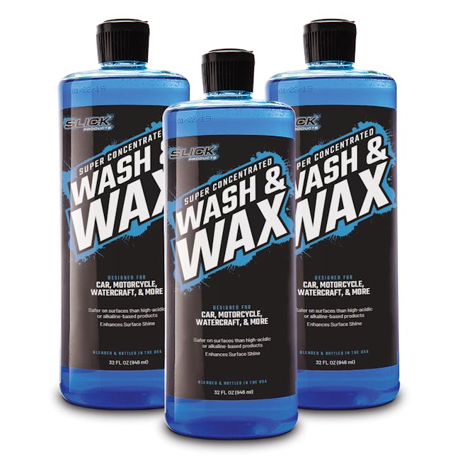 Slick Products 3-pack of 32 ounce Wash and Wax Foam Shampoo Cleaning Solution.