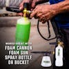 Slick Products Off-Road Extra Thick Foaming Cleaning Solution works great with a foam cannon, foam gun, spray bottle, or bucket.