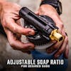 Adjustable soap ratio for desired suds.