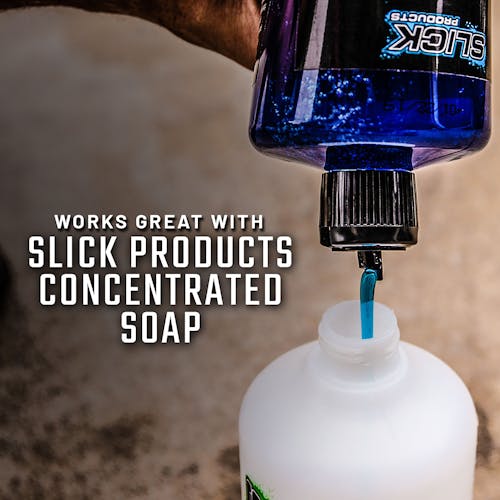Works great with Slick Products concentrated soap.