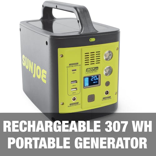 Rechargeable 307 Wh portable generator.
