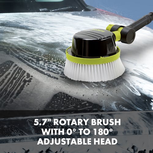 Rotary brush scrubbing car