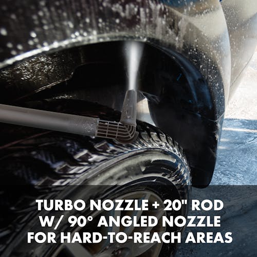 Turbo nozzle cleaning under car at 90 degree angle