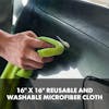 Microfiber cloth drying off car