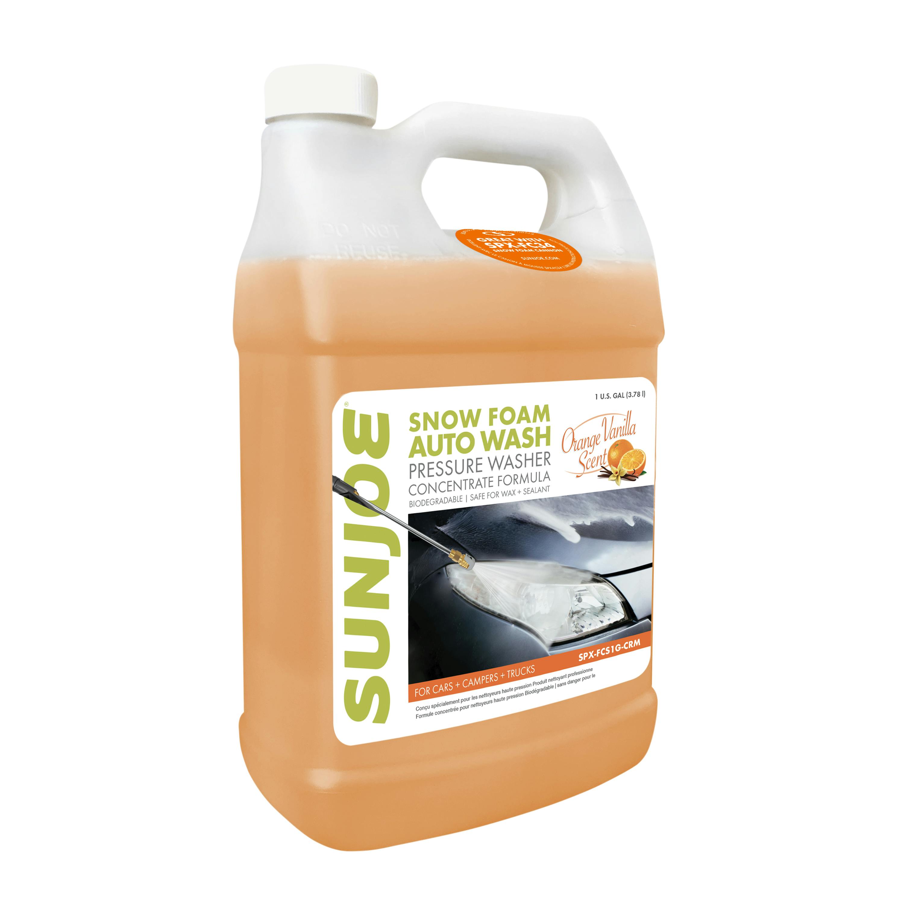 Sun Joe SPX-FCS1G-CRM Premium Snow Foam Car Wash Soap and Cleaner 1-gal. Orange-Vanilla Scent