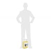 Actual size depiction of the Sun Joe 1-gallon Pineapple Scented Premium Snow Foam Pressure Washer Rated Car Wash Soap and Cleaner which is below knee height.