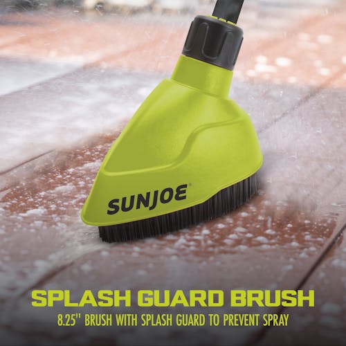 Splash guard brush  prevents splash back while cleaning