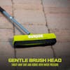 Gentle Brush Head bristles sweep away dirt and debris with water pressure