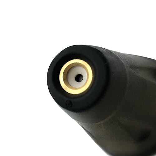 Close-up of the tip on the Sun Joe Universal Turbo Head Spray Nozzle for pressure washers.