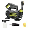 Sun Joe 11-amp 1600 PSI Electric Pressure Washer., trigger gun, turbo nozzle, spray nozzle, and foam cannon.