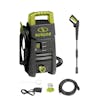 Sun Joe 11-amp 1600 PSI Electric Pressure Washer with spray wand, hose, hose connecter, and needle clean out tool.