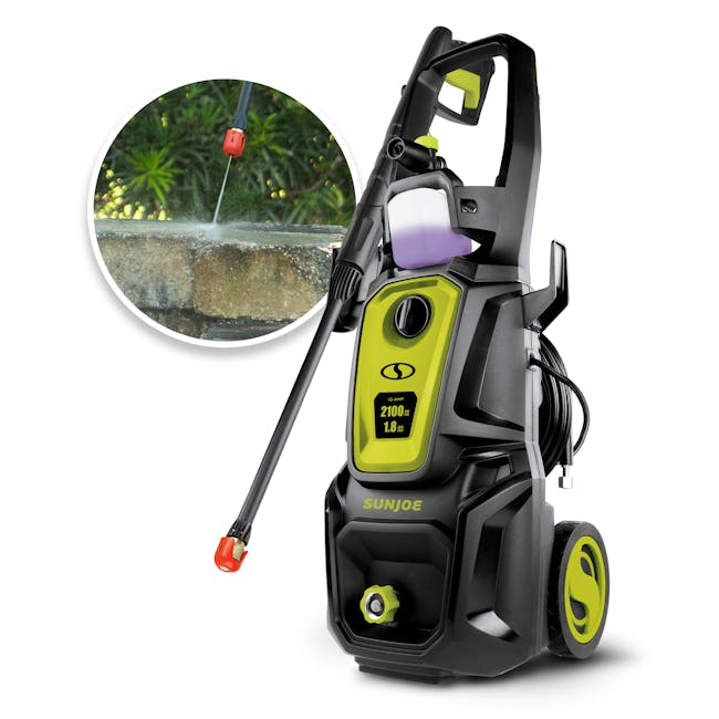 Sun Joe SPX2690-MAX electric pressure washer with inest image of product in use
