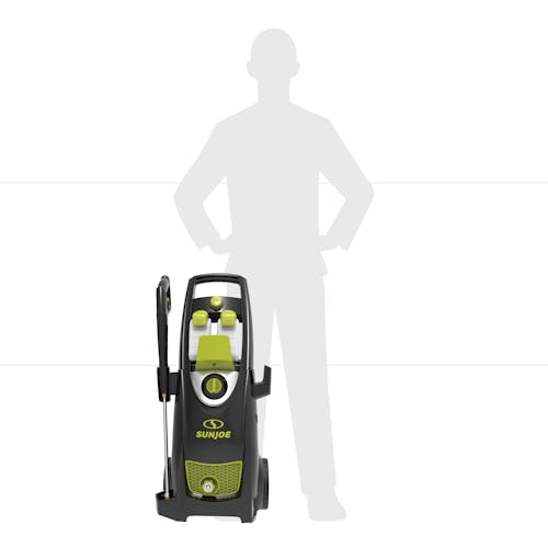Actual size depiction of the Sun Joe 14.5-amp 2800 PSI High-Performance Electric Pressure Washer which is about waist height.