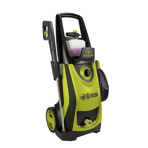 Left-angled view of the Sun Joe 13-amp 2200 PSI Extreme Clean Electric Pressure Washer.