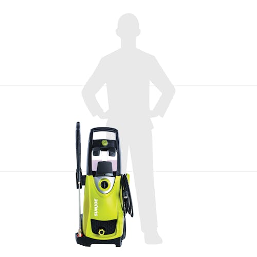 Actual size depiction of the Sun Joe 14.5-amp 2030 PSI Electric Pressure Washer which is about waist height.