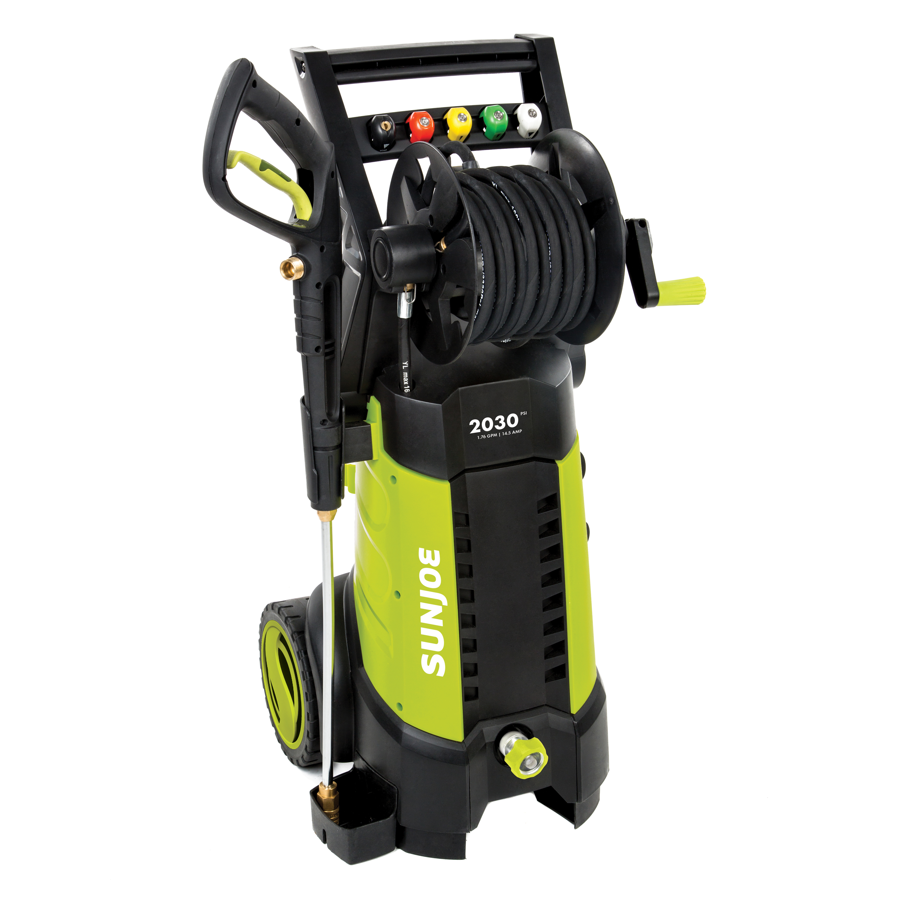 Sun Joe 2030 Psi 1.76 Gpm 14.5 Amp Electric Pressure Washer with Hose Reel, Green
