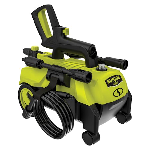 Angled view of the Sun Joe 11-amp 1600 PSI Electric Pressure Washer.