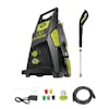 Sun Joe 13-amp 2300 PSI Electric Pressure Washer with spray wand, hose, hose adapter, quick connect tips, and needle clean out tool.