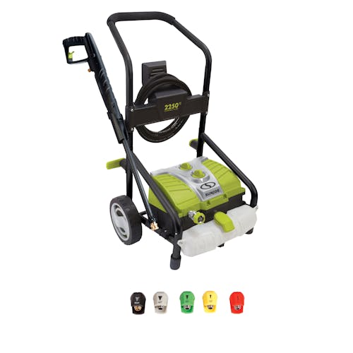 Sun Joe 14.5-amp 2250 PSI Electric Pressure Washer with 5 quick-connect tips.