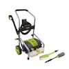 Sun Joe 14.5-amp 2200 PSI Electric Pressure Washer with utility brush and rim brush.