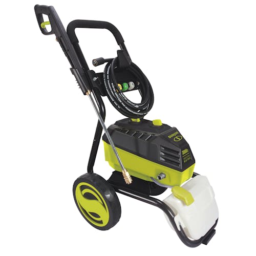 Left-angled view of the Sun Joe 14.5-amp 3000 PSI High Performance Brushless Induction Motor Electric Pressure Washer.