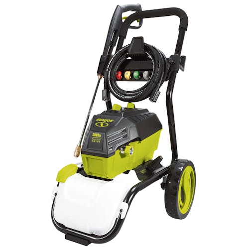 Right-angled view of the Sun Joe 14.5-amp 3000 PSI High Performance Brushless Induction Motor Electric Pressure Washer.