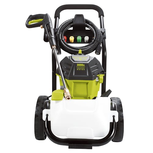 Front view of the Sun Joe 14.5-amp 3000 PSI High Performance Brushless Induction Motor Electric Pressure Washer.