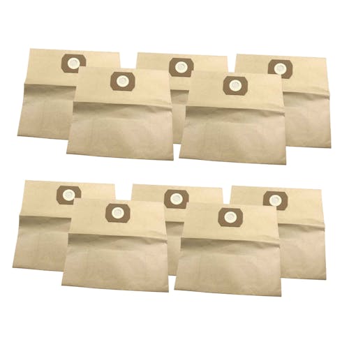 10-pack of Sun Joe Universal Paper Filter Bags for 8-gallon Wet/Dry Vacuums.