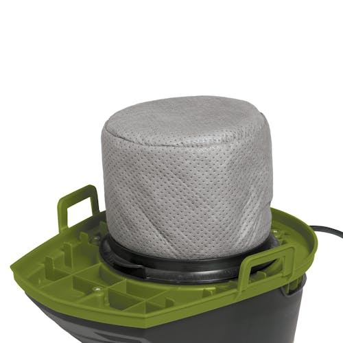 Close-up of the cloth filter for the Sun Joe 2.6-gallon Ultra-Portable Wheeled Wet/Dry Vacuum.